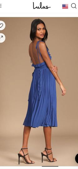 Style 1684276 Lulus Blue Size 4 Sunday Cocktail Dress on Queenly