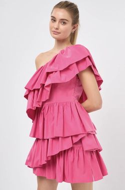 Endless rose Pink Size 4 Jersey One Shoulder Homecoming Cocktail Dress on Queenly