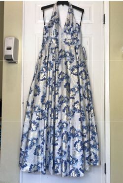 Speeches Blue Size 10 Halter Ball gown on Queenly