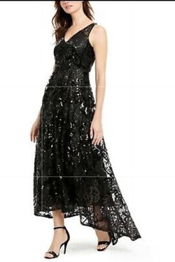 Calvin Klein Black Size 2 Quinceanera Jersey Floor Length Straight Dress on Queenly