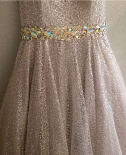 Bella Barnett Nude Size 10 Floor Length Strapless Ball gown on Queenly