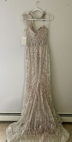 Style Custom-made 60190 pink undertones Noras Bridal NY Nude Size 12 Plunge Prom Floor Length Mermaid Dress on Queenly