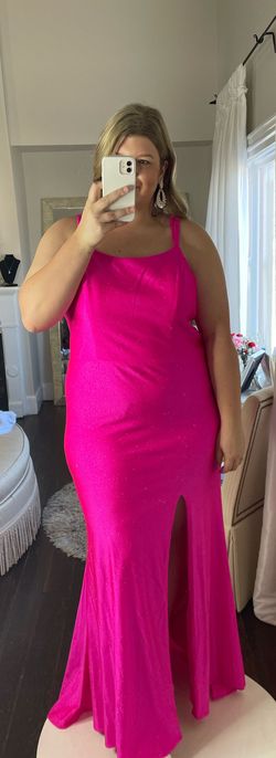 Style TE2442 Sydney's Closet Pink Size 18 Jersey Plus Size Military Straight Dress on Queenly