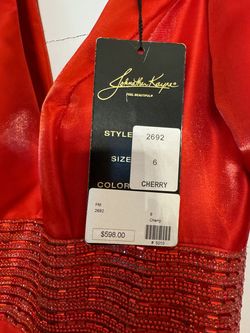 Style 2692 Johnathan Kayne Red Size 6 Pageant Ball gown on Queenly