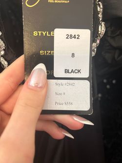 Style 2842 Johnathan Kayne Black Size 8 Floor Length Jersey 2842 A-line Dress on Queenly