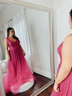 Style 22391A Jovani Pink Size 12 Prom Ball gown on Queenly