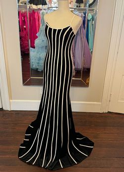 Style 2863 Johnathan Kayne Multicolor Size 6 Prom 2863 Black Tie Floor Length Side slit Dress on Queenly