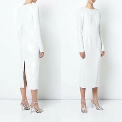 Diane Von Furstenberg White Size 10 Military A-line Dress on Queenly
