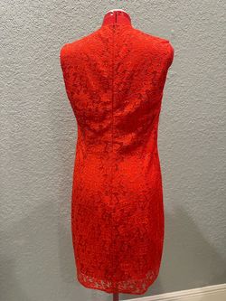 Diane Von Furstenberg Red Size 12 High Neck 70 Off Jersey Sunday Best Cocktail Dress on Queenly