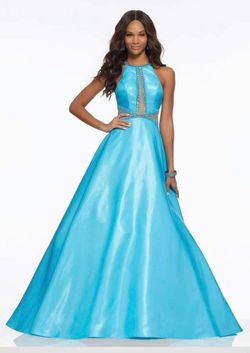 Style 43129 Morilee Blue Size 4 Pageant Floor Length Jersey 43129 Ball gown on Queenly