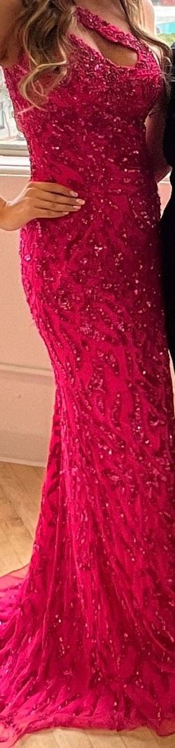 Sherri Hill Pink Size 0 Jersey Prom One Shoulder Side slit Dress on Queenly