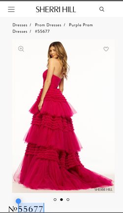 Style 55677 Sherri Hill Pink Size 0 Medium Height Jersey Ball gown on Queenly