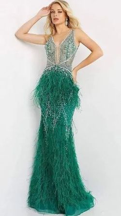 Style 03023 Jovani Green Size 8 03023 Straight Dress on Queenly