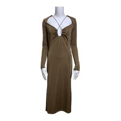Jason Wu Brown Size 4 Plunge Cocktail Dress on Queenly