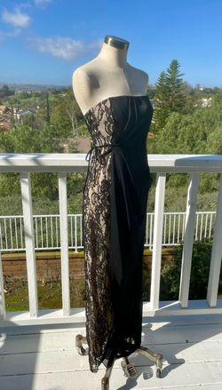 ABS Allen Schwartz Black Size 4 Vintage Free Shipping Lace Straight Dress on Queenly