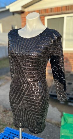 Meimei Black Size 10 Sequined Mini Straight Dress on Queenly