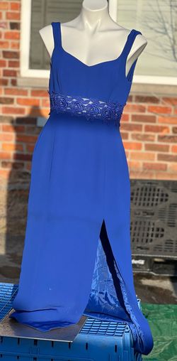 Blue Size 14 Side slit Dress on Queenly