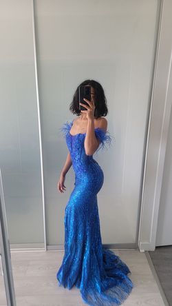 Portia & Scarlett Royal Blue Size 2 Side slit Dress on Queenly