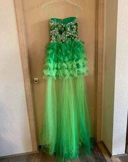 Jovani Green Size 2 Pageant Midi Cocktail Dress on Queenly