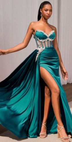 Style CD343 Blue Size 2 Side slit Dress on Queenly