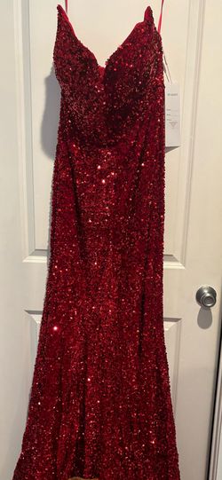 Style PS21208 Portia and Scarlett Red Size 18 Plus Size Mermaid Dress on Queenly