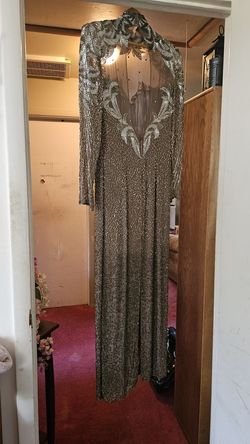 Lillian Albus  Gold Size 10 50 Off Sheer Ball gown on Queenly