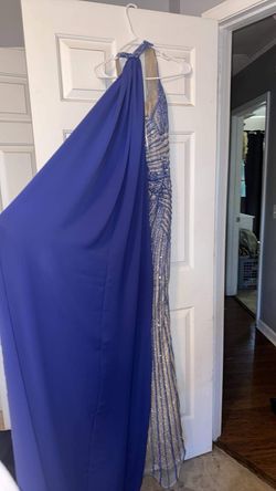 Portia and Scarlett Blue Size 6 One Shoulder Medium Height Side slit Dress on Queenly