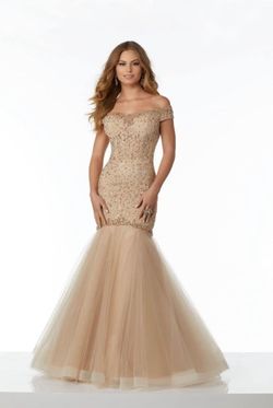 MoriLee Nude Size 2 Military 50 Off Sleeves Prom Mori Lee Mermaid Dress on Queenly