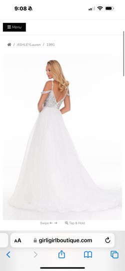 Style 1991 Ashley Lauren White Size 2 Cotillion 1991 Ball gown on Queenly