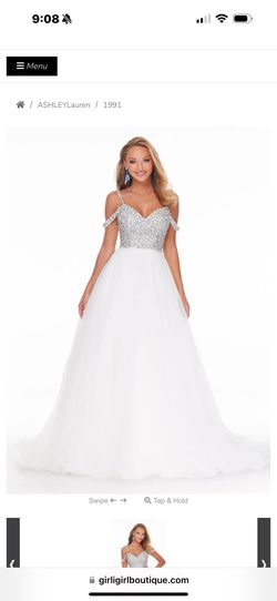 Style 1991 Ashley Lauren White Size 2 50 Off 1991 Ball gown on Queenly