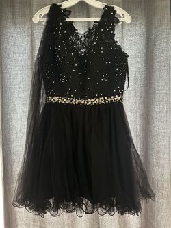 Elizabeth k Black Size 4 Medium Height Free Shipping 50 Off Ball gown on Queenly