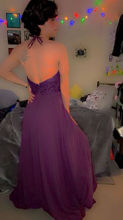 Kennedy Blue Purple Size 8 Jersey Prom Side slit Dress on Queenly