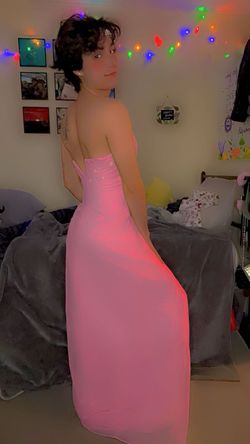Da Vinci Pink Size 6 Strapless A-line Dress on Queenly