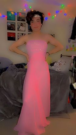 Da Vinci Pink Size 6 Tall Height 50 Off Prom A-line Dress on Queenly