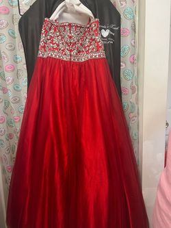 Tease  Red Size 18 Jewelled Floor Length Ball gown on Queenly