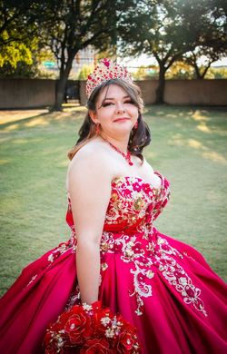 Red Size 20 Ball gown on Queenly