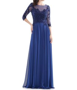 Style 1-105992413-651 Marsoni by Colors Blue Size 20 Wedding Guest Military Sleeves Tall Height 1-105992413-651 Straight Dress on Queenly