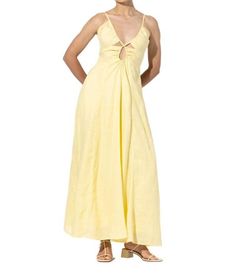 Style 1-1097455889-2901 LUSANA Yellow Size 8 Floor Length Military Straight Dress on Queenly