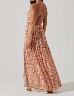 Style 1-1105726529-2696 ASTR Orange Size 12 Polyester Black Tie Floral Straight Dress on Queenly