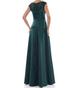 Style 1-1156514887-1498 Marsoni by Colors Green Size 4 Floor Length Sleeves Free Shipping Tall Height Straight Dress on Queenly
