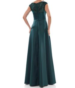 Style 1-1156514887-1498 Marsoni by Colors Green Size 4 Military Floor Length Boat Neck Straight Dress on Queenly