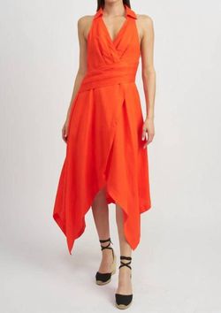 Style 1-1270903777-2901 En Saison Orange Size 8 V Neck Free Shipping High Neck Cocktail Dress on Queenly