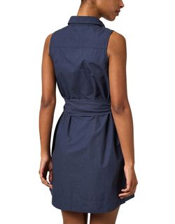 Style 1-1380586217-3414 APIECE APART Blue Size 4 High Neck Mini Cocktail Dress on Queenly