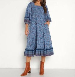 Style 1-1498554922-2696 Cleobella Blue Size 12 Pockets Plus Size Cocktail Dress on Queenly