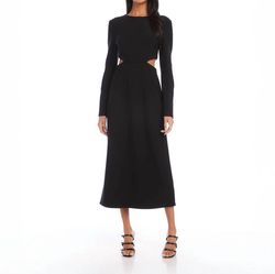 Style 1-1550728684-2901 Fifteen Twenty Black Size 8 Long Sleeve Polyester Tall Height Cocktail Dress on Queenly