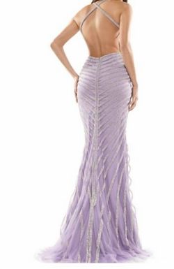 Style 1-1557240271-1498 COLORS DRESS Purple Size 4 Lavender V Neck Side slit Dress on Queenly