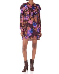 Style 1-1640895793-3236 Crosby by Mollie Burch Purple Size 4 Sleeves Floral Cocktail Dress on Queenly