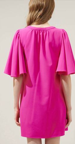 Style 1-1761348524-2995 THML Pink Size 8 Bell Sleeves Spandex Pockets Tall Height Polyester Cocktail Dress on Queenly