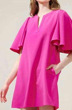 Style 1-1761348524-2995 THML Pink Size 8 Bell Sleeves Spandex Pockets Tall Height Polyester Cocktail Dress on Queenly