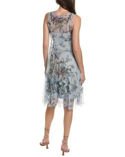 Style 1-1859224083-2901 Johnny Was Blue Size 8 Sheer Tall Height Cocktail Dress on Queenly